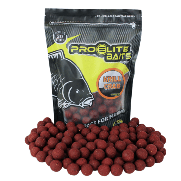 Boilies Krill & Crab 800 g – Pro Elite Baits en envase original, disponibles en Carpext