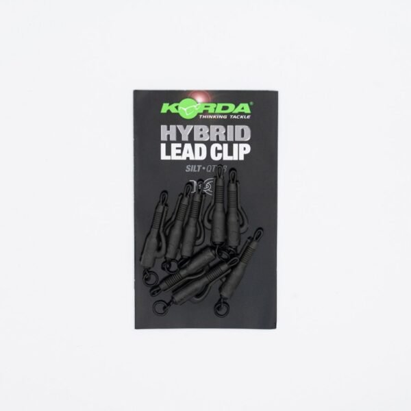 Hybrid Lead Clip Silt Korda – Clip de seguridad color oscuro disponible en Carpext