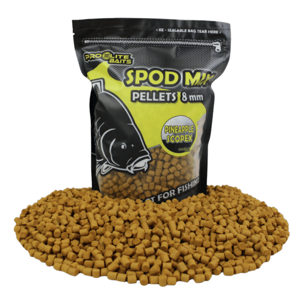 Spod Mix 8 mm Pellets Pineapple & Scopex – Pellets de cebado dulce y cremoso disponibles en Carpext