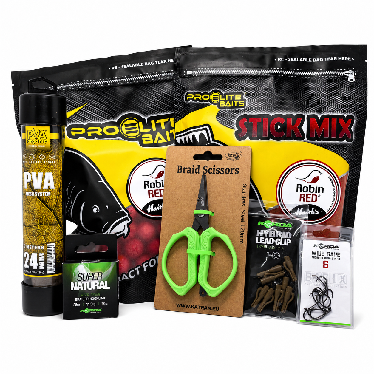 Pack Iniciación al Carpfishing con productos Pro Elite Korda y Katran