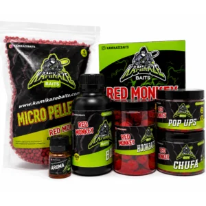 Pack Red Monkey Kamikaze Baits con cebos líquidos y pop ups