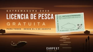 Cartel de la licencia de pesca gratuita en Extremadura desde agosto de 2026