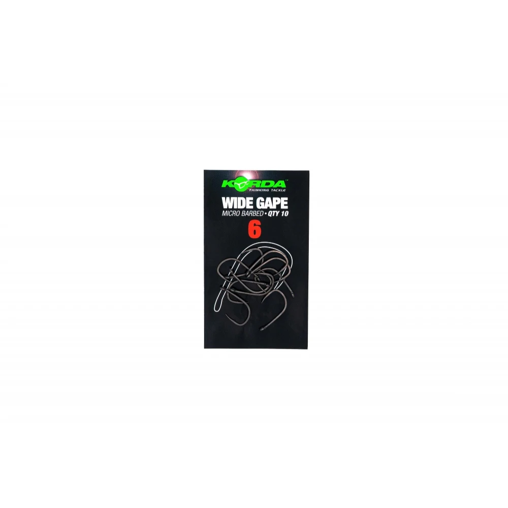 Korda Wide Gape – Anzuelo clásico recubierto en PTFE. Disponible en tallas 6 y 8 para carpfishing en Carpext